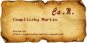 Csapliczky Martin névjegykártya